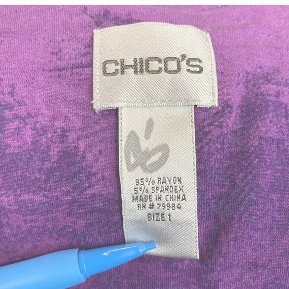 Chico's Sequin Bead Embellished Boho Tye Dye IKAt Tunic - Picture 9 of 10